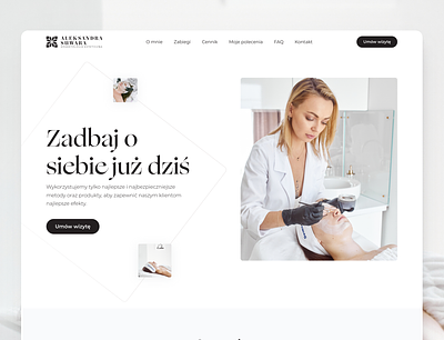 Aleksandra Suwara - Redesign concept aesthetic beauty cosmetology design hero redesign salon site studio ui ux web website