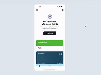 Worldcoin page transition blockchain clean crypto fintech flat minimal transition ui ux