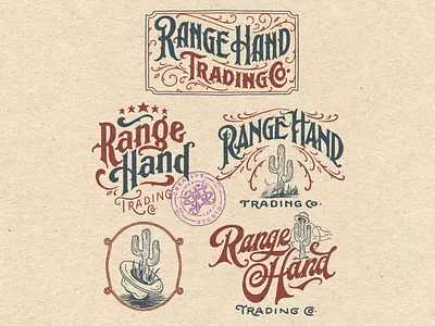 Range Hand Trading Co. app brand branding company brand logo company branding company logo design graphic design handmade illustration lettering logo typeface typography ui ux vector vintage vintage badge vintage font