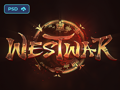 [PSD TEMPLATE] Lineage2 Mmorpg Game Logo Template - Westwar fantasy game logo l2 lineage2 logo template logo text effect metin2 mmorpg
