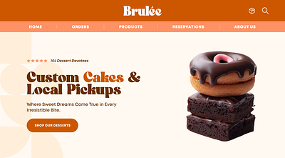 Brulee Cafe Hero - Initial Design 🎨 landing page ui ux web design website design