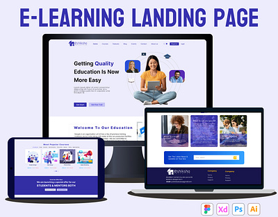 E-learning landing page UX/UI Design landing page ui ux uxui design