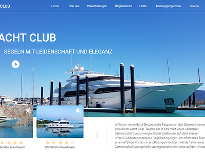 Yacht Club Webdesign Header header hero homepage inspiration portal ui ux webdesign website yach yachtclub