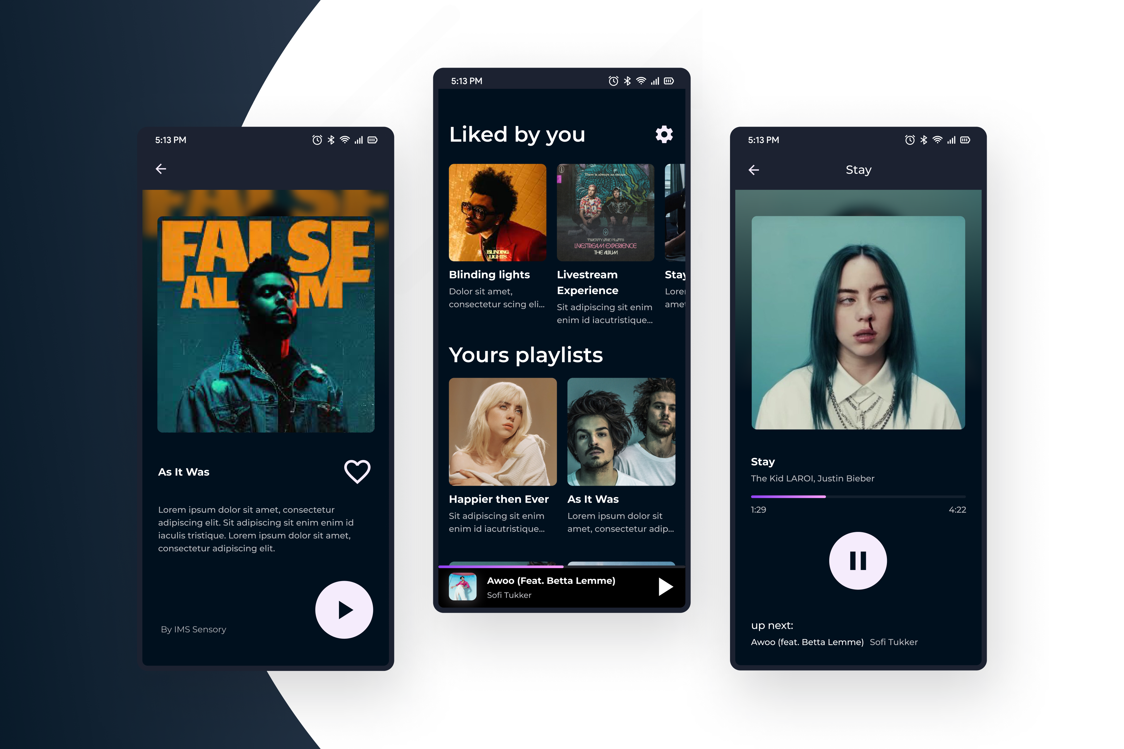 IMS Audio Player - Mobile app app application design mobile music player sound ui ux