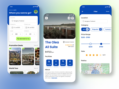 Hotel Booking App app app design design landing page ui ux