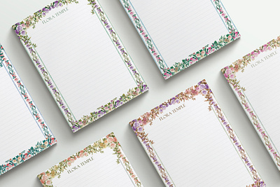 flora notepad&card design design graphic design illustration