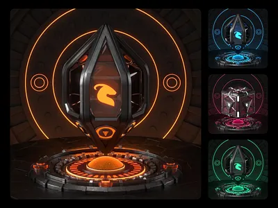 Cashmere Labs NFT v2 3d 3dart animation art b3d blender cashmere crypto cyberpunk dark futuristic goat graphic illustration industrial logo motion nft orange render