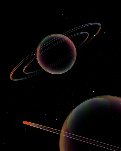 Celestial Bubbles 3d animation blender motion graphics