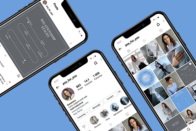 Instagram feed and stories for a psychologist account aesthetic branding bright design design graphic design illustration logo product cards ui vivid design