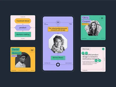 Podcast Social Media Design art direction brand design brand identity branding design templates figma graphic design illustrator instagram maze optimal path podcast social media social media design visual identity