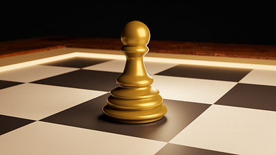 Golden Pawn 3d graphic design motion graphics