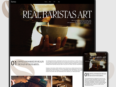 Barista website concept artofcoffe baristawebsite branding caffeinecouture coffeeculture graphic design ui