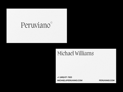 Business card | Peruviano © agency website branding business card card cards clean contact design font graphic design info information logo logotype minimal studio typography vector web agency