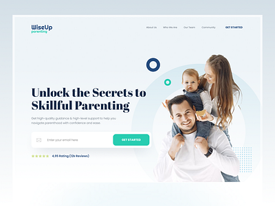 WiseUp Parenting Landing Page blue design graphic design green landing landing page light parents ui ux webdesign website