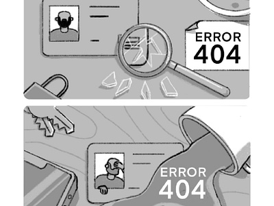 Some refused concepts for error screen in app error screen illustration concept ui concept ui illustration