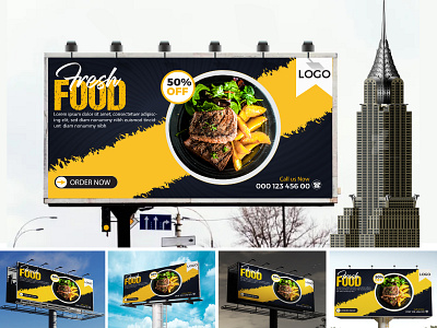 Food billboard, signage and banner Design advertising