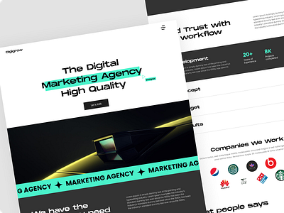 Digital Marketing Agency Landing Page figma landing page landing page for agency marketing agency reviews section services section ui ui design ux design