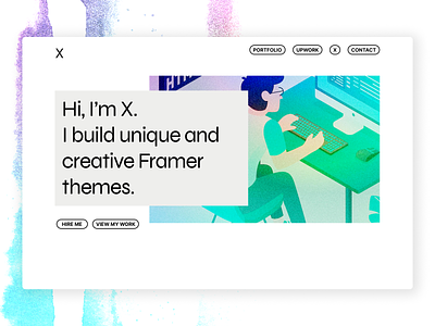 X Framer Portfolio Free Theme branding design graphic design ui web design