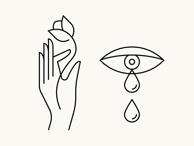 Hand, flower and the eye design graphic design icon line art line art logo logo outline simple logo