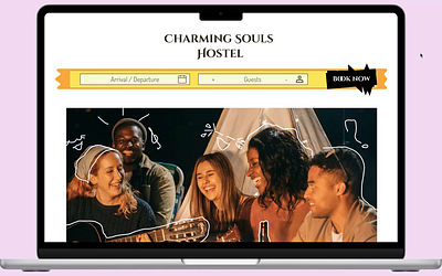 Charming Souls Hostel app design figma graphic design hostel illustration logo traveller ui ux web site