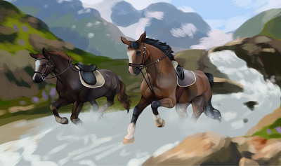 Free horses illustration