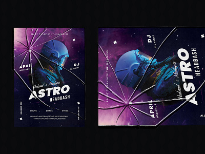 Astro DJ Party Flyer art brand branding design design style designer graphic design graphicdesign minimal poster poster design retro typography ui visual identity
