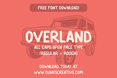 Overland - Free Hand Drawn Typeface adventure brand branding brush font content display font explore free free font freebie hand drawn illustration logo outdoors social media type typeface ui vintage