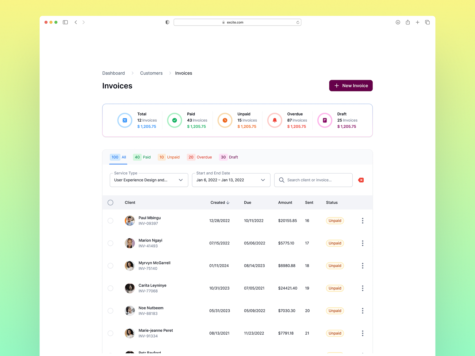 invoice account assignment table