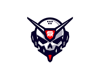 An old work just for fun branding cartoon character design design gundam illustration logo logo design mascot mascot design retro robot skull