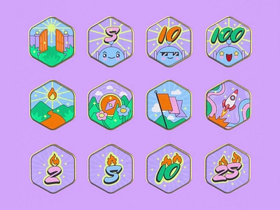 3D Achievement Badges 3d achievement achievement badge award badge bot challenge cute gamification gold badge icon icon set iconography illustration pin reward sticker sticker pack streak trophy