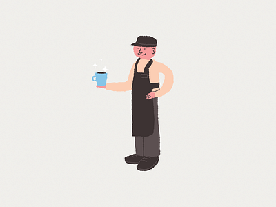 Personal barista barista brown coffe shop coffee company coworker energy illustration pastel palette postcard print