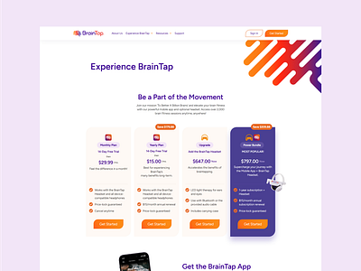 BrainTap | Desktop design graphic design tech website