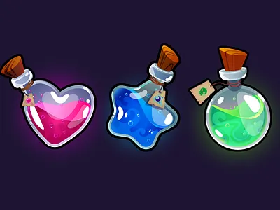 Bottles with potion app bottles game game icons graphic design icons illustration potion vector