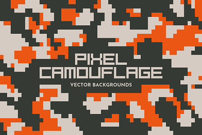 Pixel Camouflage Vector Backgrounds army background camo camouflage commando decorative geometric hunting khaki military mosaic paint paintball pattern pixel uniform urban