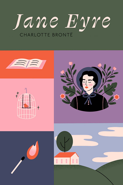 Jane Eyre Book Cover book cover design graphic design illustration