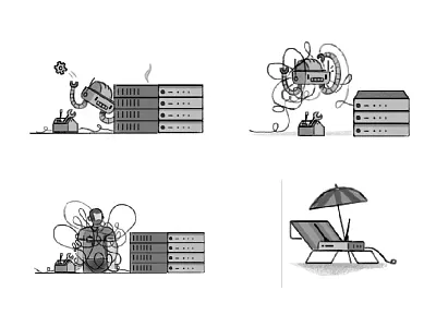 Some refused concepts for server error screen in mobile app. ui concept ui illustration