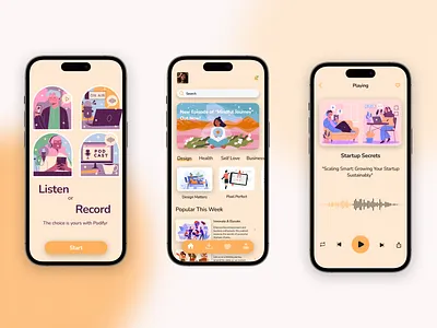 Podcast App- Podifyr app design podcast podcast app podcast design ui ui design uiux design ux ux design