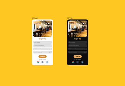 Sign Up Page ikiyah login mobile page sign up ui