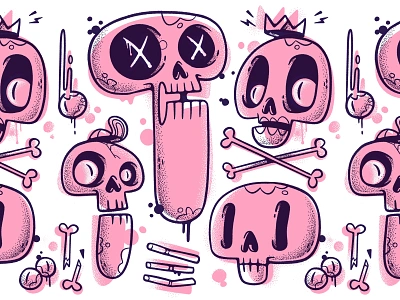 Skull Tattoo Flash beer blake stevenson cartoon character design crown cute dead design eye illustration jetpacks and rollerskates logo logo design retro skateboarding skull tattoo ui