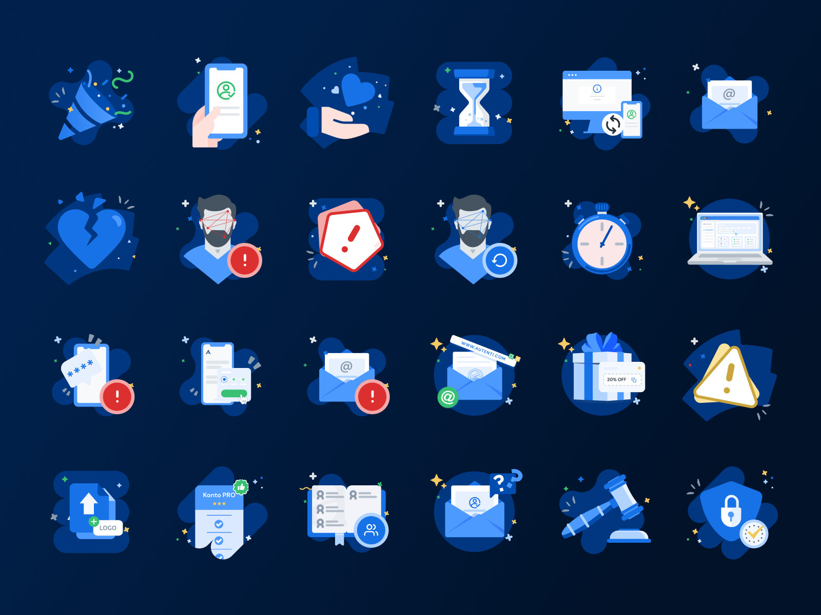 Ilustration for Autenti platform autenti branding design dribbble figma illustration illustrationpack logo product design ui ux webdesign