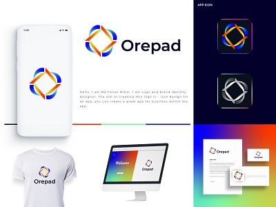 orepad branding logo abstract app logo best logo branding branding identity color logo creative logo gradient icon logo logo design logo designer minimalist modern o letter orepad round logo symbol tech web logo