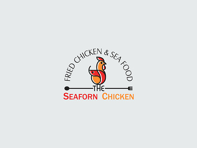 THE SEAFORN CHICKEN app logo design chicken logo creative logo design food logo graphic design logo design minimal logo design modern logo design restaurants sea food logo