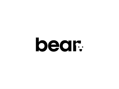 bear animal bear branding bw double meaning logo mark negative space r roxana niculescu simple word wordmark