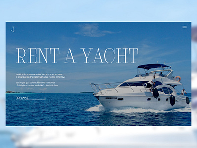 Yacht rental services design concept