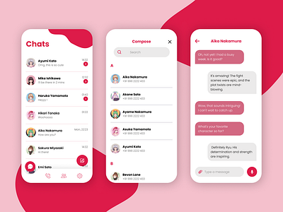 Messaging App Design anime app chat chatting dailyui dailyui013 dailyui13 design figma message messaging ui ux