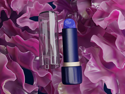 Lipstick visual concept 3d 3d art blender blender3d blue branding cosmetic cycles design illustration lipstick product red