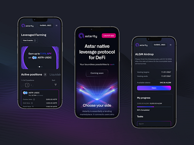 Astarity: Mobile Web Design app crypto dapp design mobile design ui ux web design web3