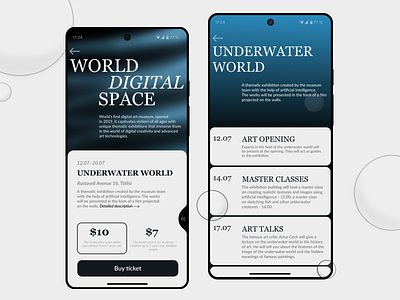 Ticket purchase app - UI concept ai app art branding concept design gallery graphic design mobile museum product design tickets typography ui ux