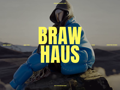 Braw Haus — Layout presentation | Color variation 3d artists bigtype branding curation design exhibition identity layout metaverse nft ppt presentation web3 yellow
