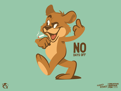 No Days Off! bear character design graphics illustration t shirt design vector vector design